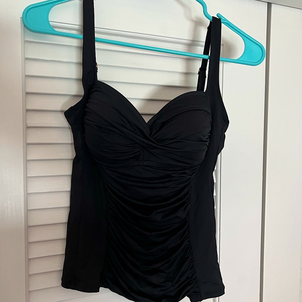 La Blanca Black Pleated Tankini
